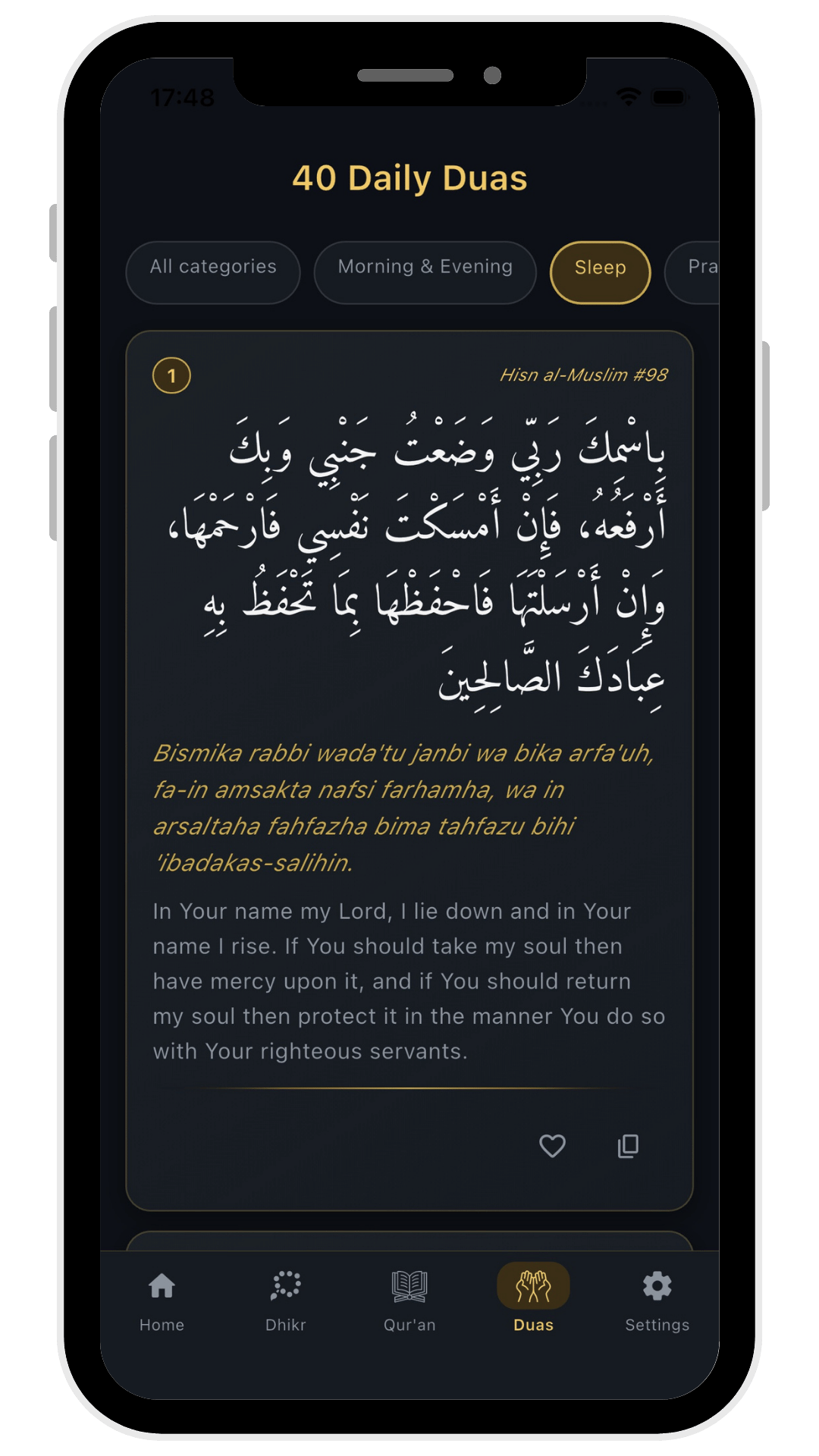 40 Daily Duas — MyDhikr app