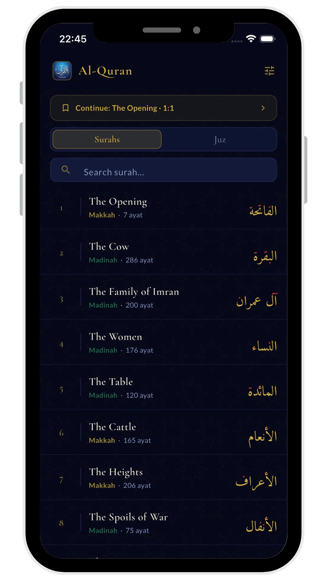 Al-Quran surah list